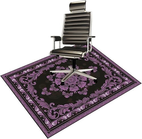 Alfombrilla para silla de oficina para suelo de madera dura, alfombrilla de escritorio, alfombrilla para juegos de computadora (morado, 36' x 48')