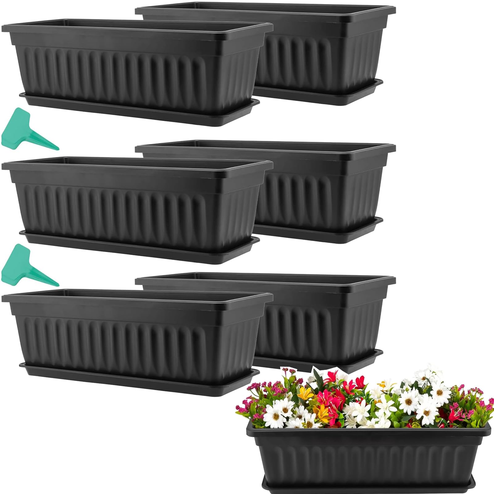 Jardinières de campagne en plastique noir avec drainage optimal pour semis