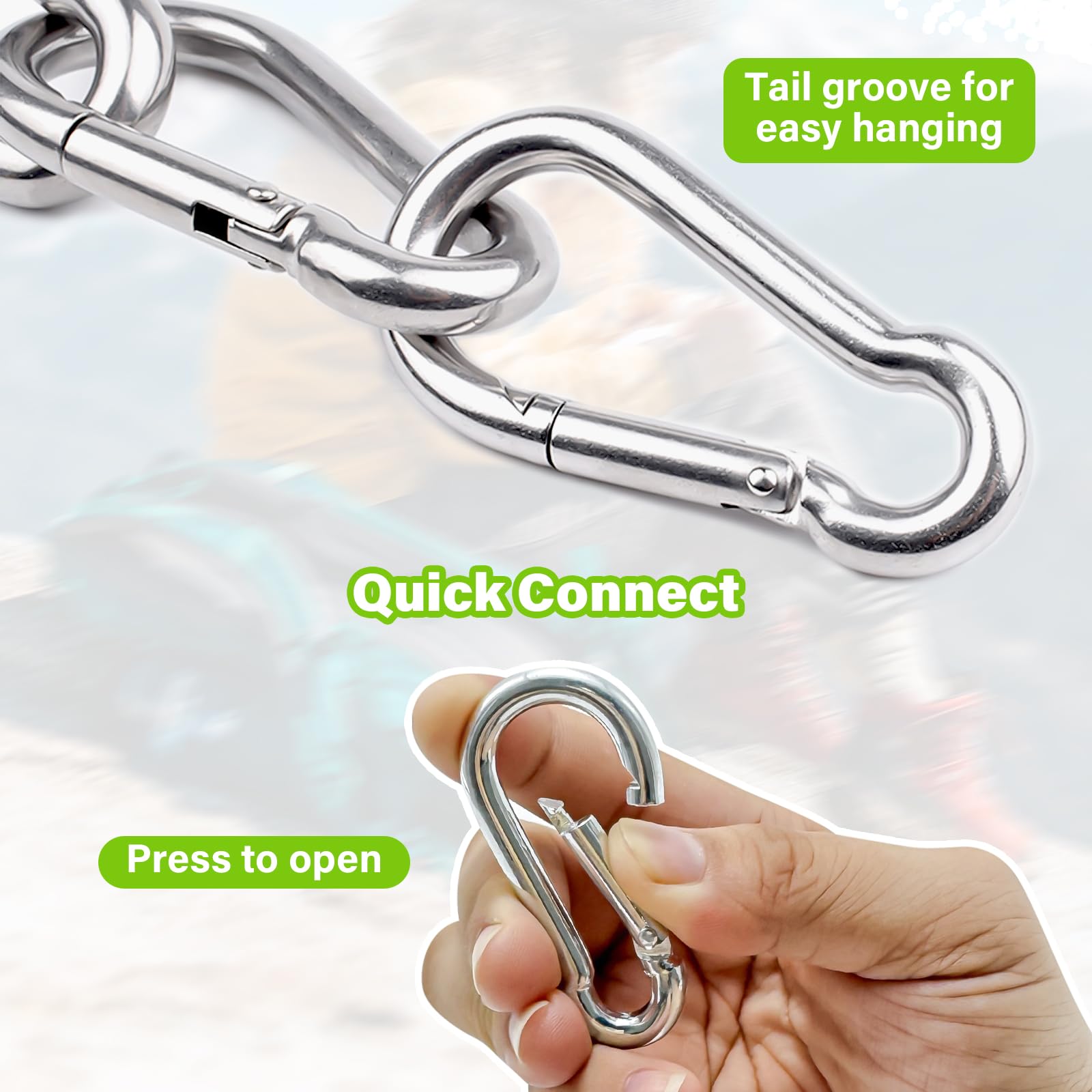 Lot De 24 Mousquetons M6 à Ressort De 6,1 Cm, En Acier Au Carbone, Porte- Clés Robuste De 6 Mm, Grand Mousqueton En Vrac Pour Hamac, Balançoire, Camping, Randonnée, Salle De Sport