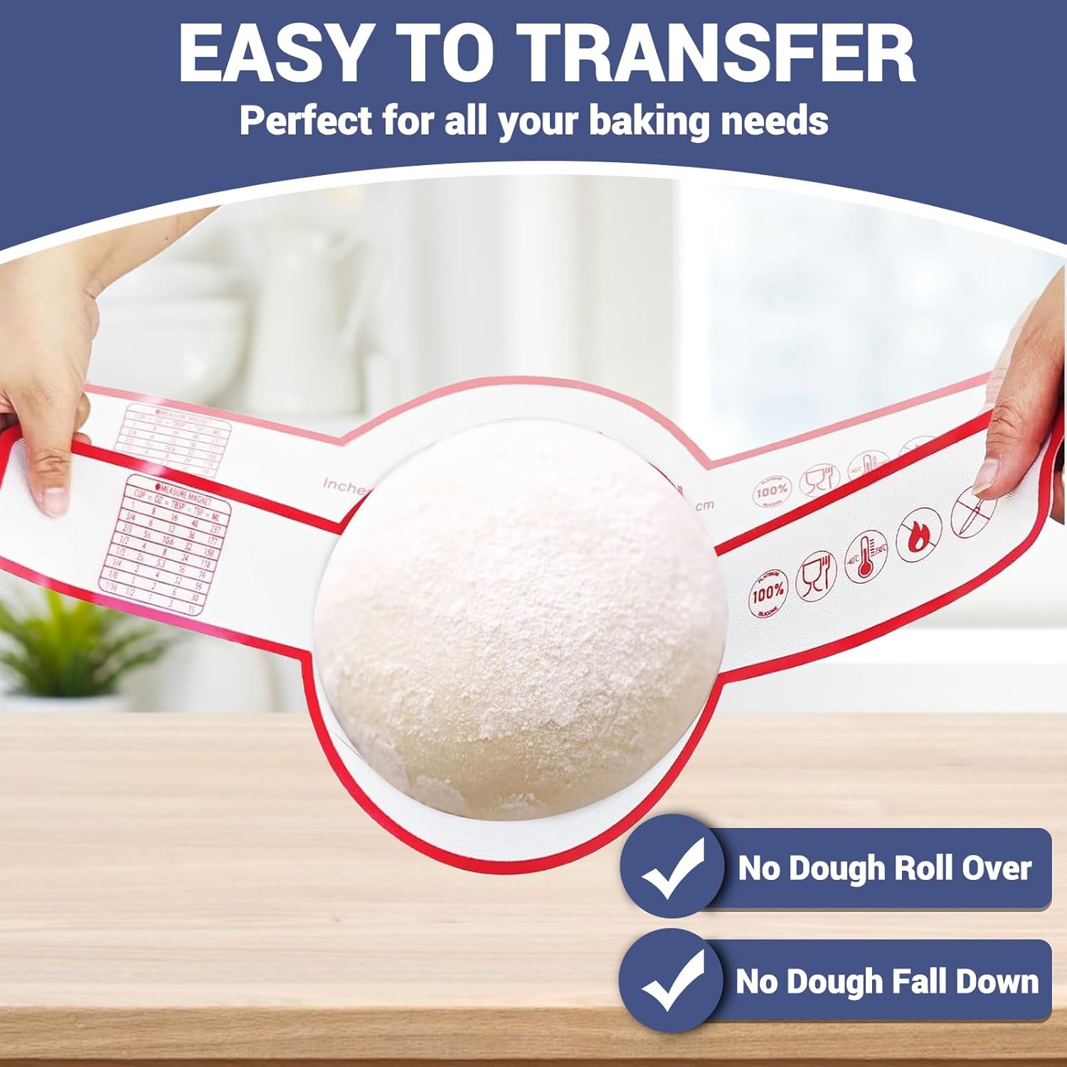 2 Pieces Silicone Bread Sling for Dutch Oven, Non-stick and Easy to Clean Reusable Bread Baking Mat with Long Straps, Heat Resistant Dutch Oven Liners for Placing Sourdough Bread - Image 7