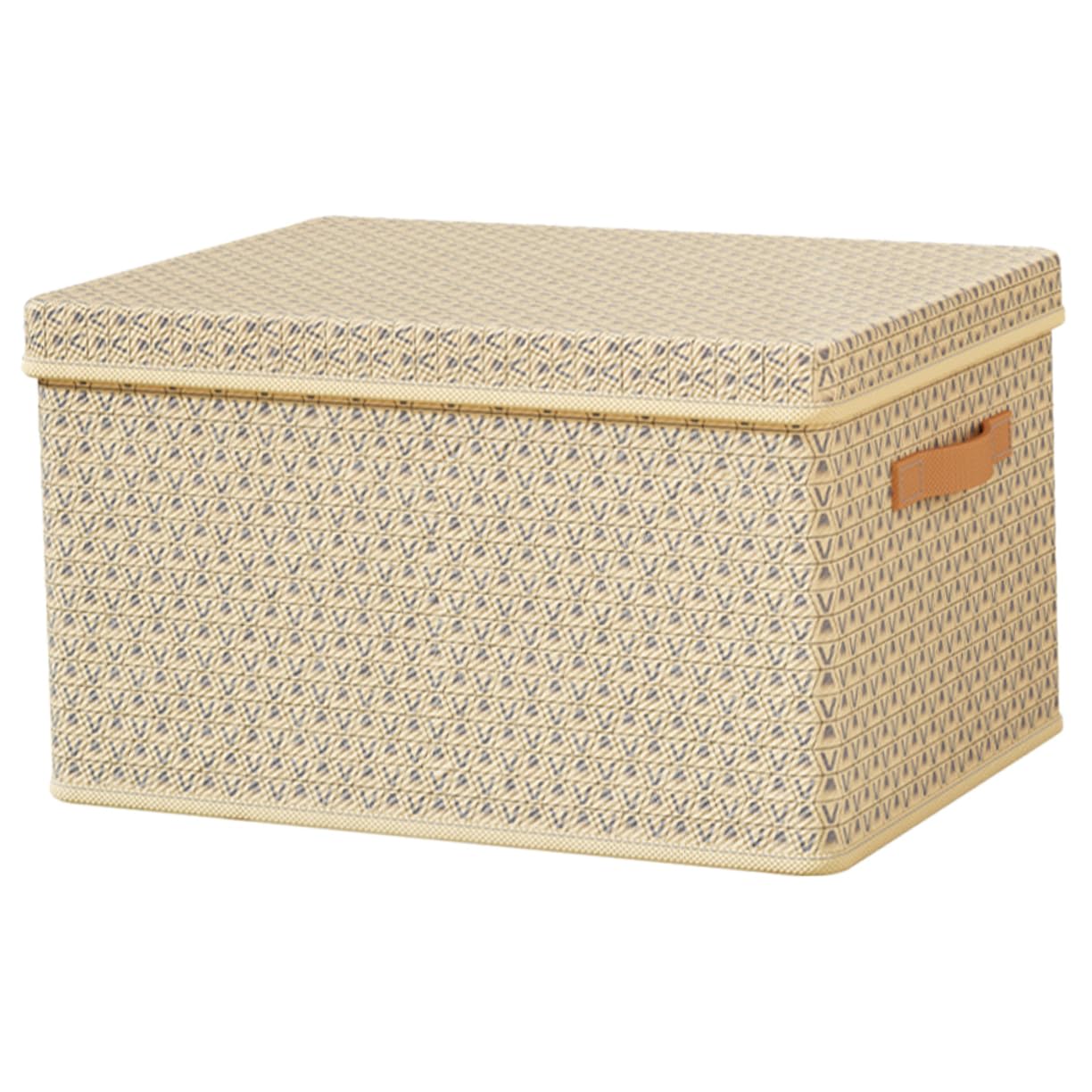 STOBAZA Caja de Almacenamiento Tapa y Asas Grande Beige Plegable
