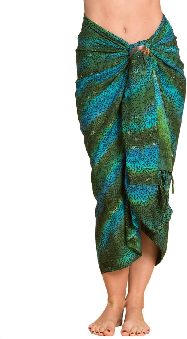 PANASIAM Sarong for women & men I 100% handmade from Indonesia - each cloth is unique I opaque wrap skirt, also extra large I batik with German textile colors I beach towel