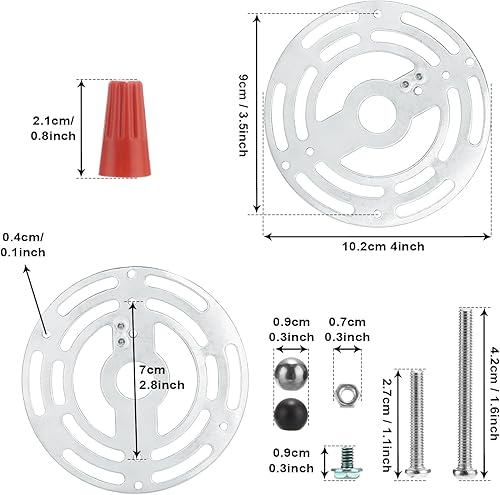 Miniatura 3 de OwnMy 3 soportes de montaje para lámparas de techo, placas de montaje universales para lámparas de techo, soportes para lámparas de techo redondas,