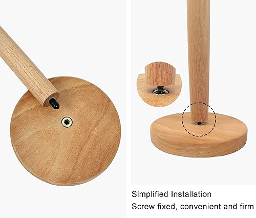 Miniatura 6 de Soporte para toallas de papel de madera, soporte para toallas de papel de madera, organizador de toallas de papel de pie, dispensador de rollos para