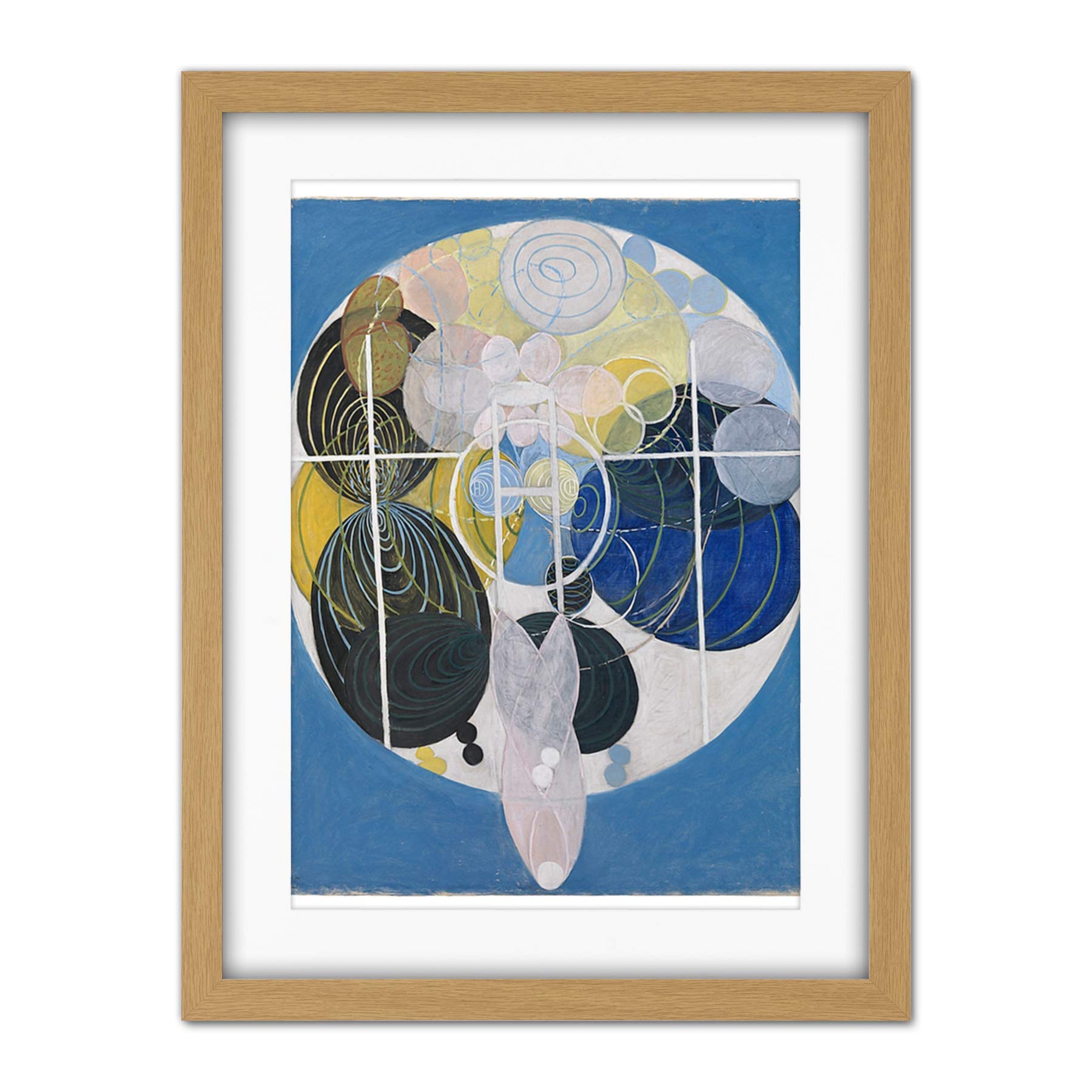 Wee Blue Coo Hilma Af Klint Abstract Circles Artwork Framed Wall Art Print 18X24 Inch