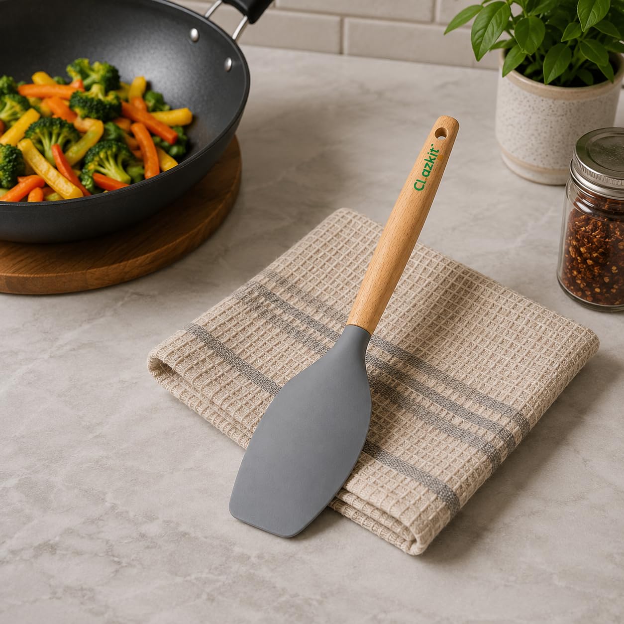 Clazkit Silicone Spatula - Heat Resistant Handle -6 Clazkit Silicone Spatula - Heat Resistant Handle -6