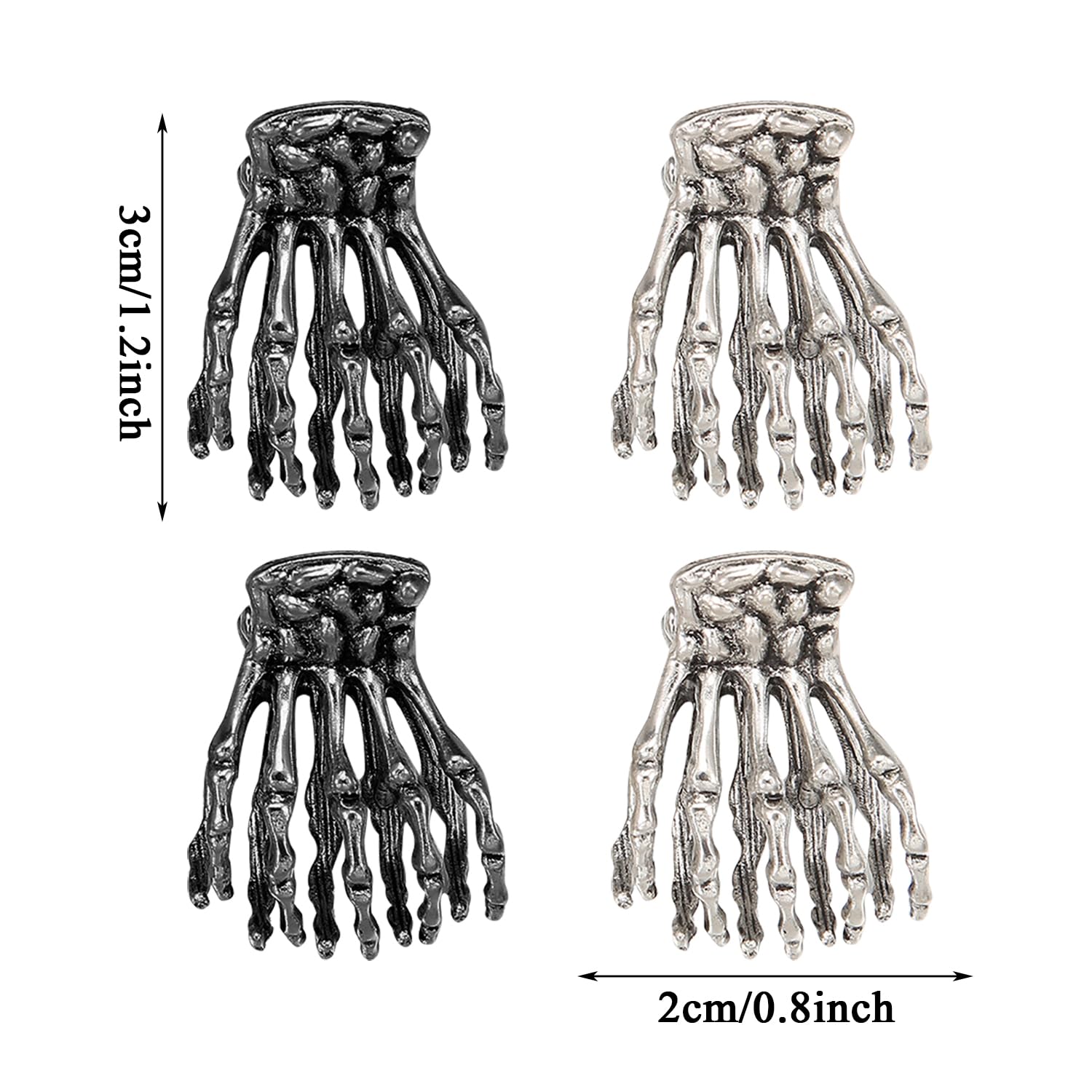 4 PCS Halloween Hair Clips,Metal Goth Hair Clips - Image 2
