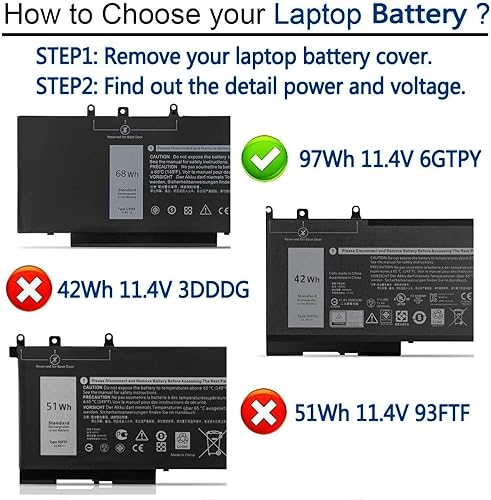 Miniatura 2 de GJKNX - Batería de repuesto para portátil Dell Latitude 5480 5580 5280 5288 5488 5590 5591 5490 5491 E5480 E5580 E5490 E5590 Precision 15 3520 3530