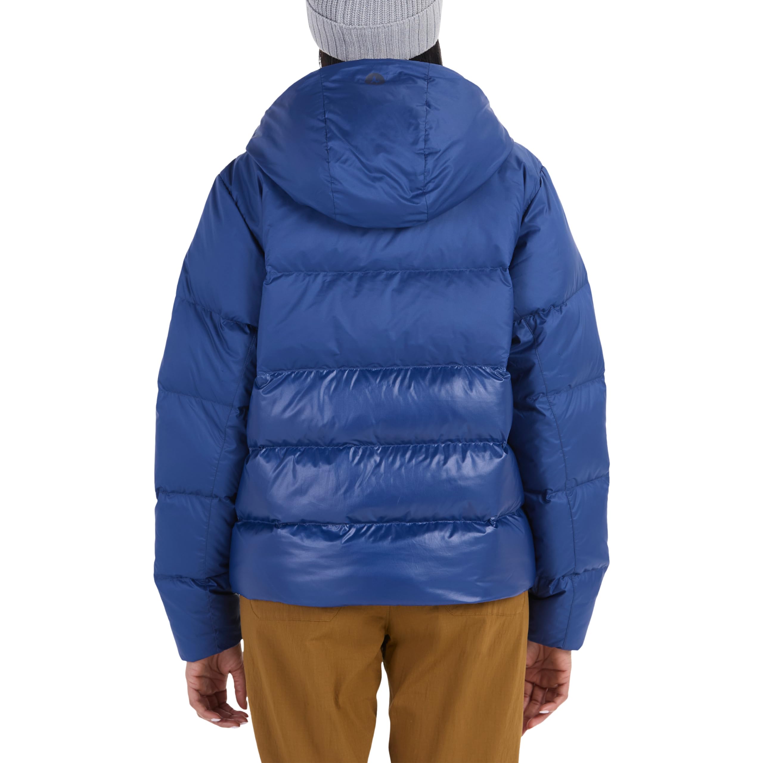 Marmot Damska bluza z kapturem Guides Down, lekka kurtka puchowa