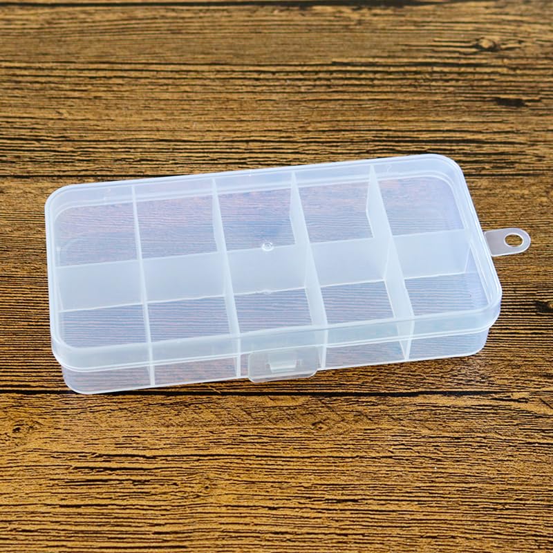 10pcs Fixed small 10 transparent plastic box green environmental protection no odor summary finishing box box (12.8x6.5x2.1cm)