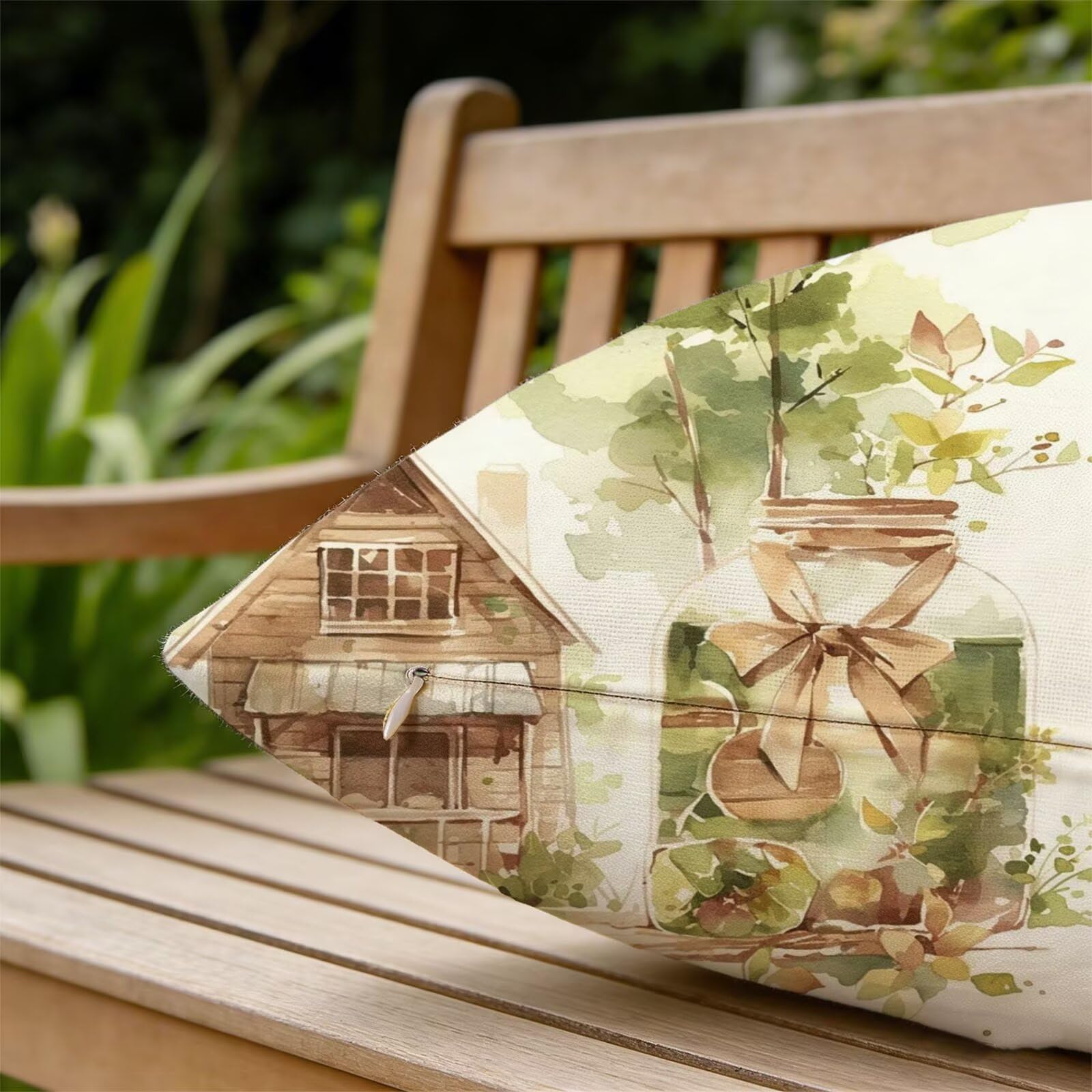 Générique Housse Coussin Exterieur Impermeable 30x50cm Vert Décoratif Taie d'oreiller Decoration Botanique Housse de Coussin Exterieur Impermeable pour Salon de Jardin Lot 2. T-4045