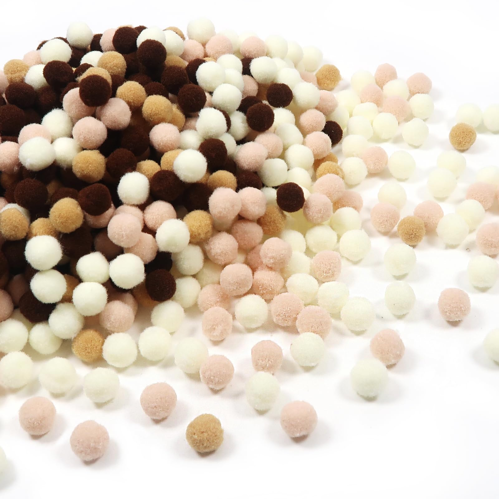 TOAOB 720 Pompon Colorati 10 Mm – Serie Caffè, Per Lavoretti Fai-da-te, Decorazioni E Feste