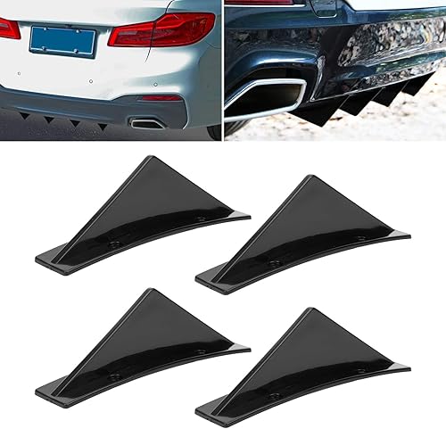 Miniatura 7 de Acouto Alerón de parachoques trasero, 4 piezas de alerón de parachoques trasero, divisor con difusor de tornillo, accesorio universal para automóvil