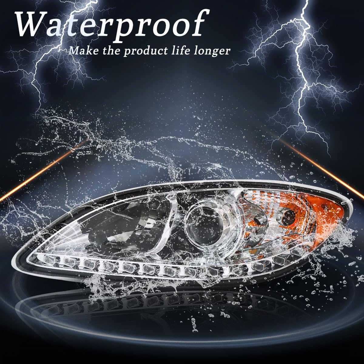 Seassauto For International Prostar Headlight 2008 2009 2010 2011 2012 2013 2014 Driver Left Side Headlamp Assembly Replacement (Pair)