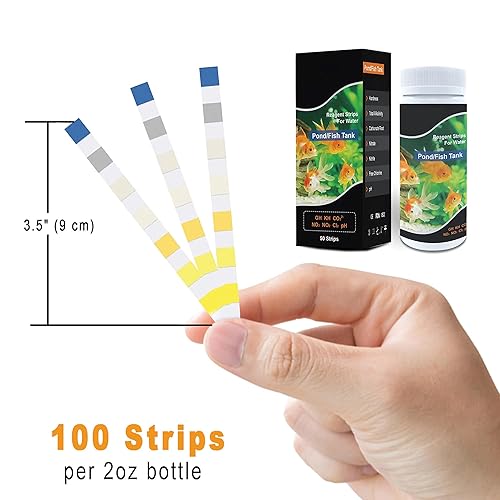 Miniatura 5 de JOR Tiras de prueba de agua de acuario 7 en 1, compatibles con piscinas, tanques de peces de agua dulce y salada, detectan pH, cloro, carbonato,