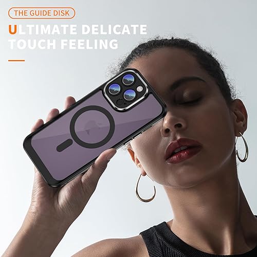 Miniatura 8 de Funda para iPhone 15 Pro con protector de pantalla y protector de cámara, marco de silicona a prueba de golpes, carcasa trasera dura transparente