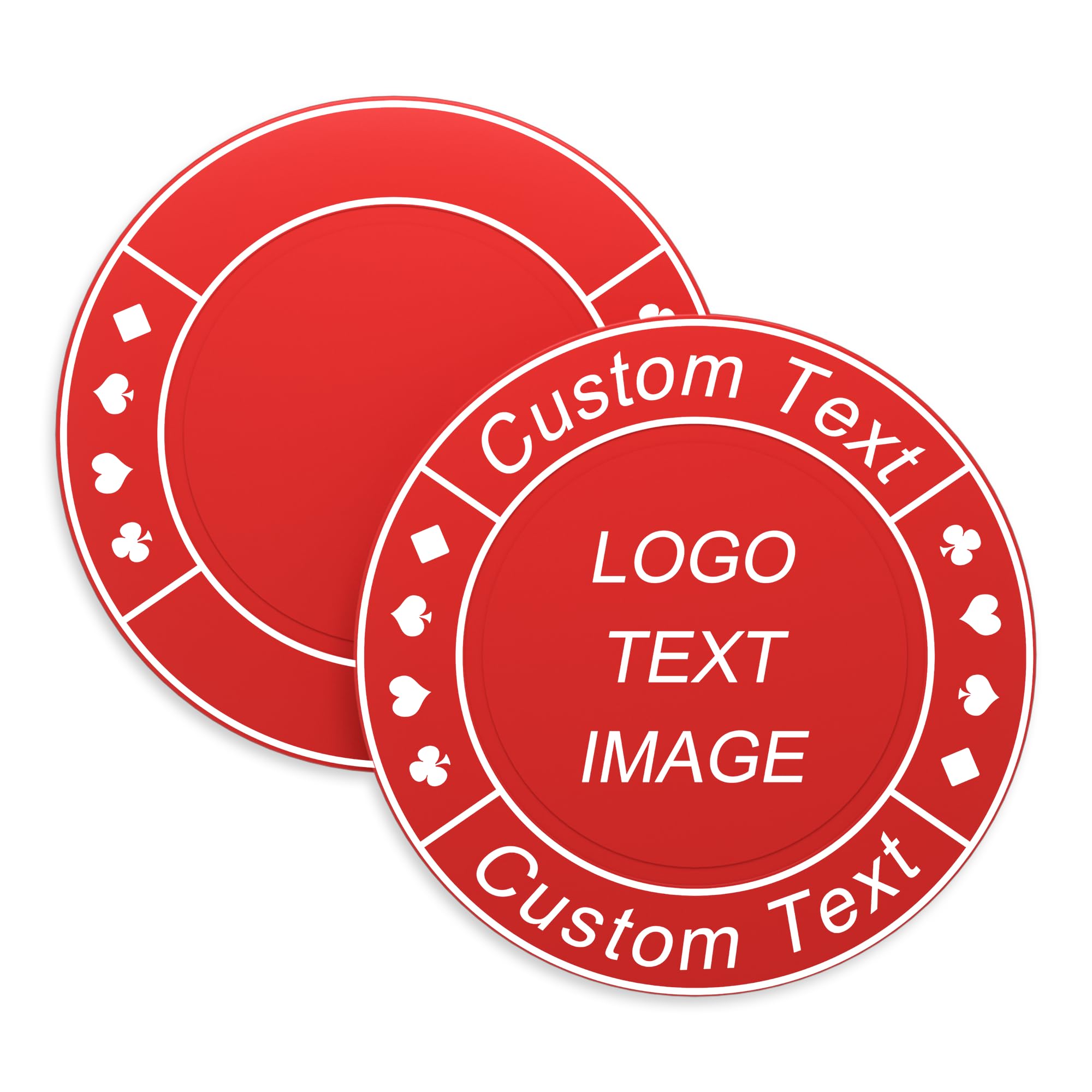 SHISANYI 100 Custom Poker Chips Full Color Printing Personalized Image or Text,Put Design on a Plastic Chip,Set for Bar Tokens,Party,Wedding