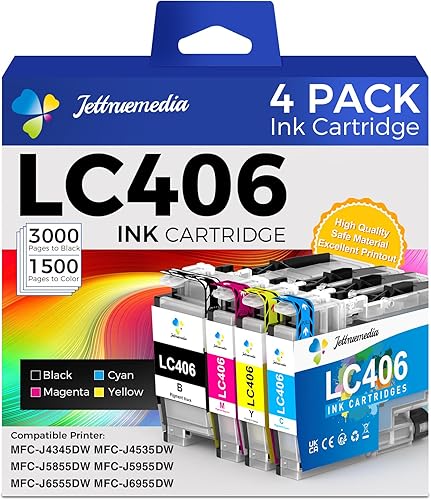 LC406 - Cartuchos de tinta para impresora Brother de repuesto para Brother LC 406 LC406XL Cartuchos de tinta con impresora MFC-J4535DW MFC-J4335DW