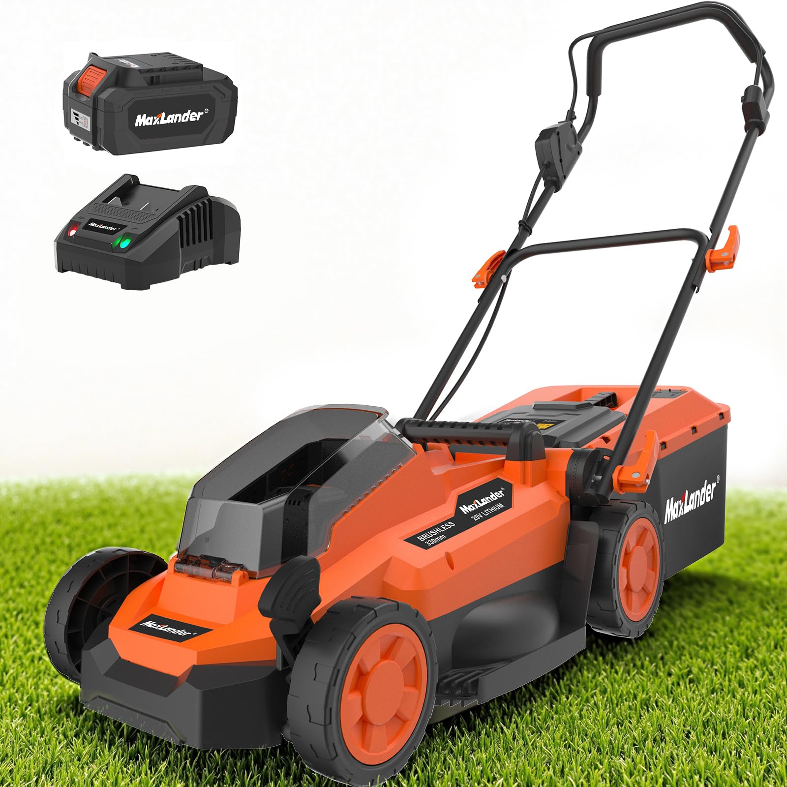 Maxlander Lawn Mowers, 2-in-1 Electric Lawn Mower Cordless,13 Inch