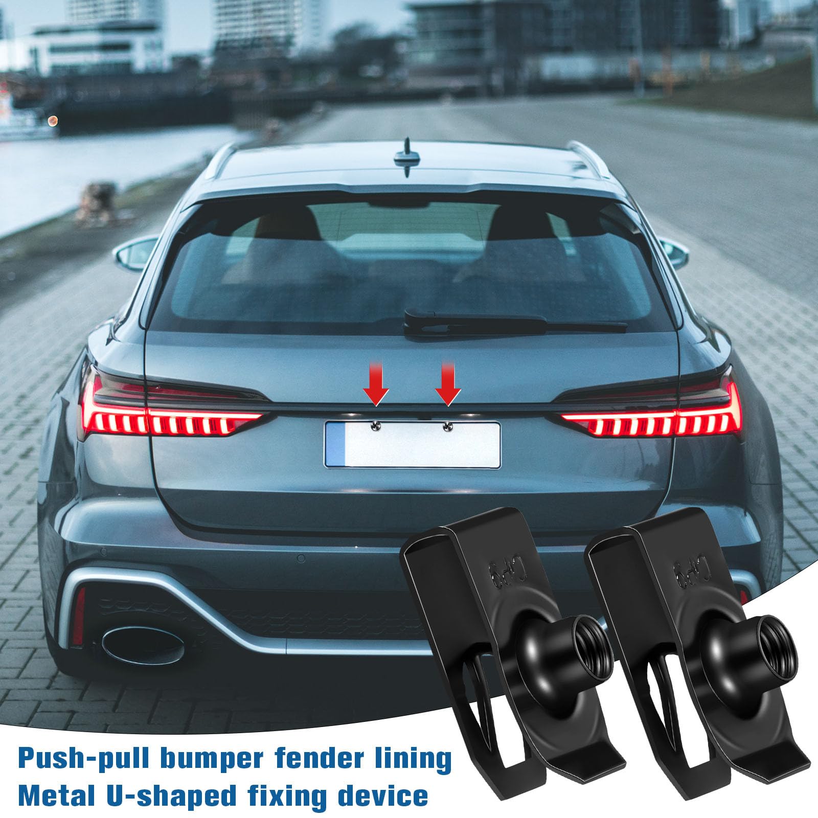jojofuny 20 pezzi M 6 estrusi di tipo U clip accessori metallici auto per carrozzeria cofano scudo paraurti radiatore