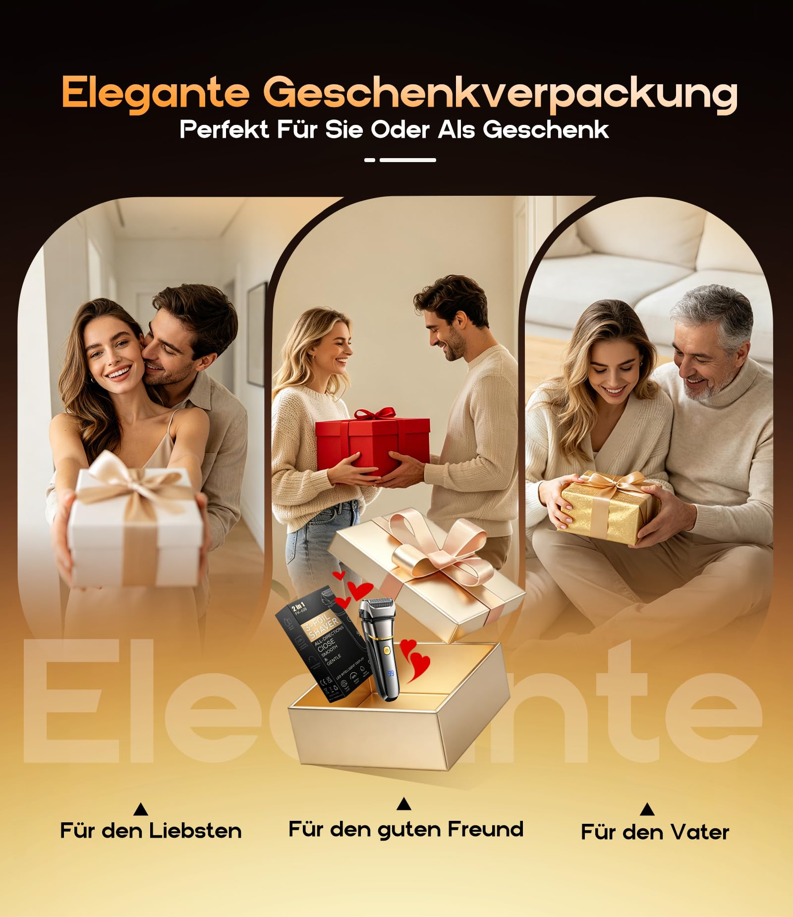 Rasierer Herren Elektrisch, 2-in-1 Elektrorasierer Herren Folienrasierer, 80Min Akku & Reise-Lock, USB-C, IPX7 Wasserdicht, Ultradünne Folie, Präzisionstrimmer, Hochfrequenz-Vibration für Glatte Haut