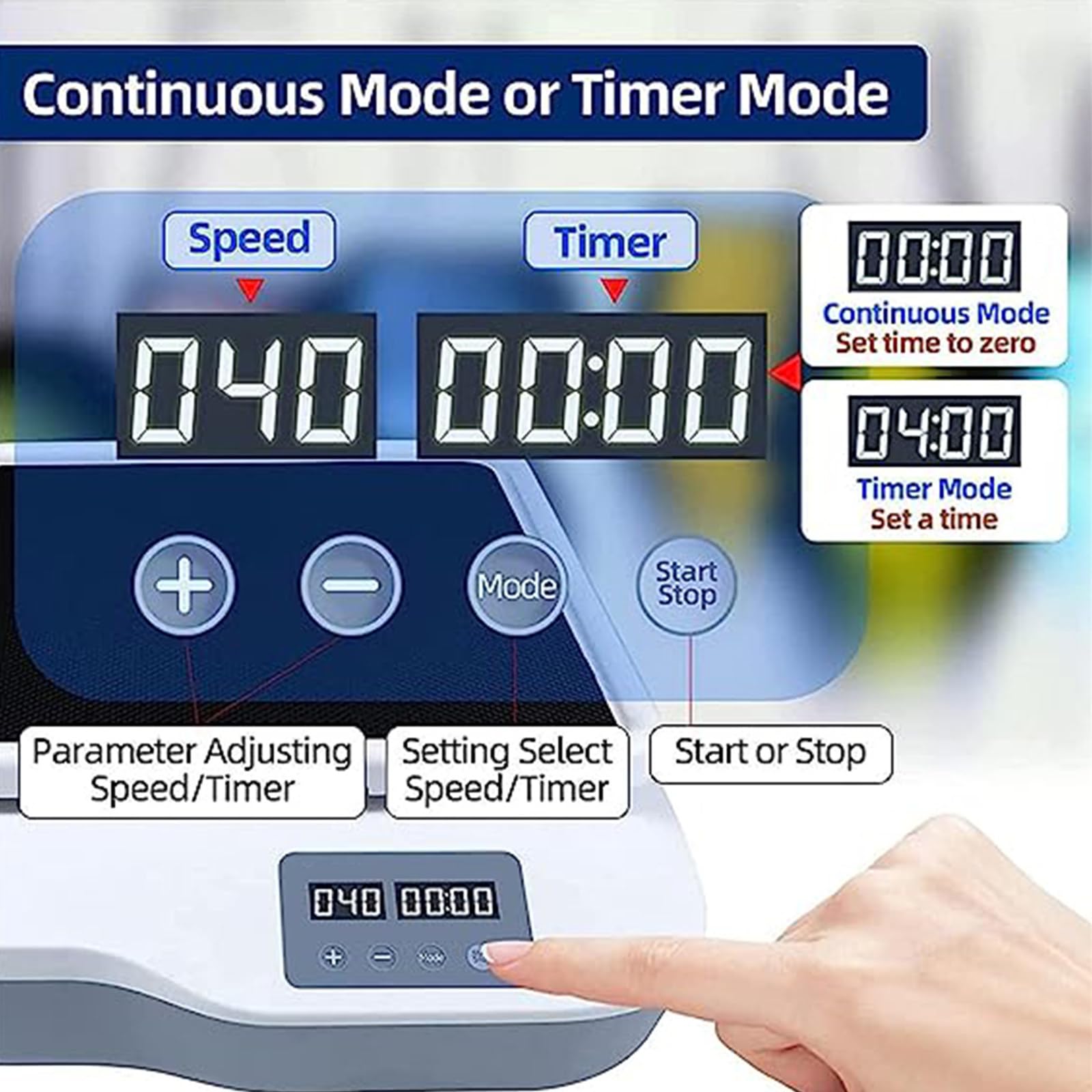 Agitador orbital digital, coctelera compacta de laboratorio con velocidad ajustable 40-200 rpm, pantalla LED para velocidad y tiempo, ideal para laboratorios y aulas