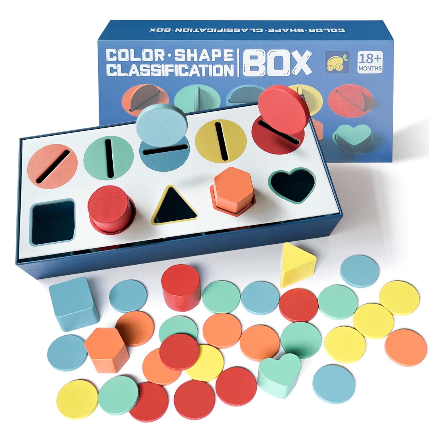 Goujfol Juguetes para Clasificar Colores y Formas, Madera Juguetes para Apilar y Encajar, Montessori Juguetes Niños, Sensoriales Juego Bebe Regalo Niño 3 4 5 Año