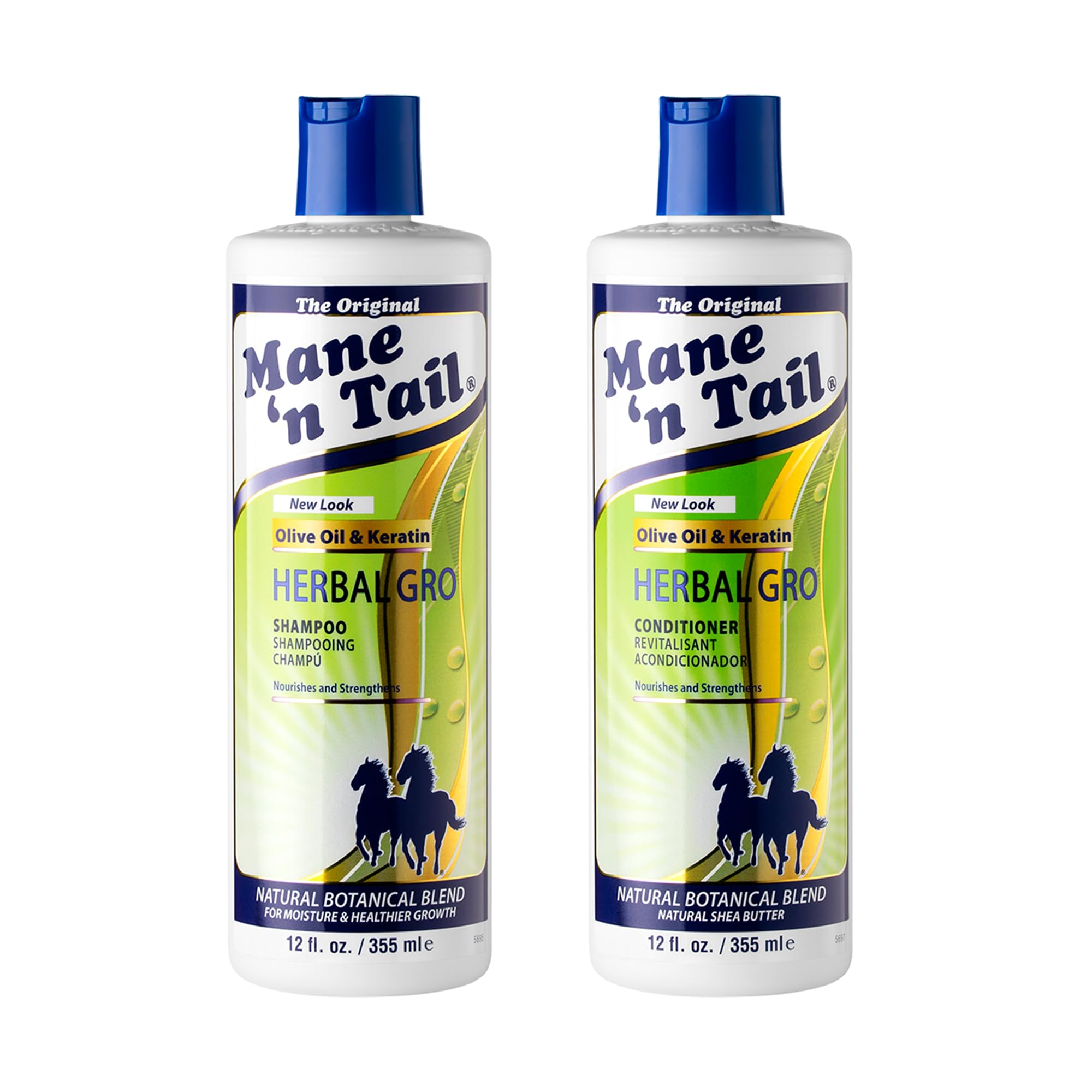 Mane 'n TailHerbal Gro Shampoo and Conditioner Twin Pack, Nourishes and Strengthens, Olive Oil and Keratin, 355 ml (Pack of 1)