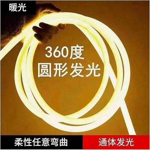Miniatura 4 de Tira de luz redonda LED de 16.4 ft, 12 V, bajo voltaje, impermeable, 360 grados, luminosa, flexible, 220 grados, de alto brillo, publicidad de neón,