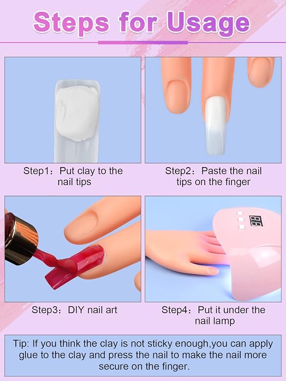 Deciniee Practice Hand for Acrylic Nails, Silicone Hand & Manicure DIY Tool