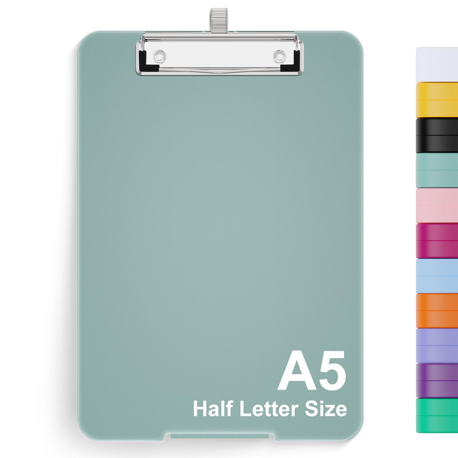 Hongri A5クリップボード 収納付き 6 x 9インチ 授乳用クリップボード 折りたたみ式収納 プラスチック製クリップボード 折りたたみ式 事務用品 学用品 仕事用メニュークリップボード ダークグリーンクリップボードボックス