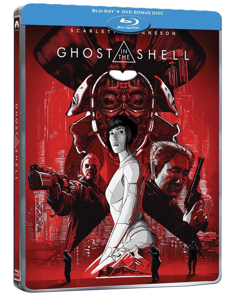 GHOST IN THE SHELL STEELBOOK (La Vigilante Del Futuro Steelbook) BLU-RAY + BLU-RAY BONUS DISC (English, Spanish, French and Portuguese Audio & Subtitles)