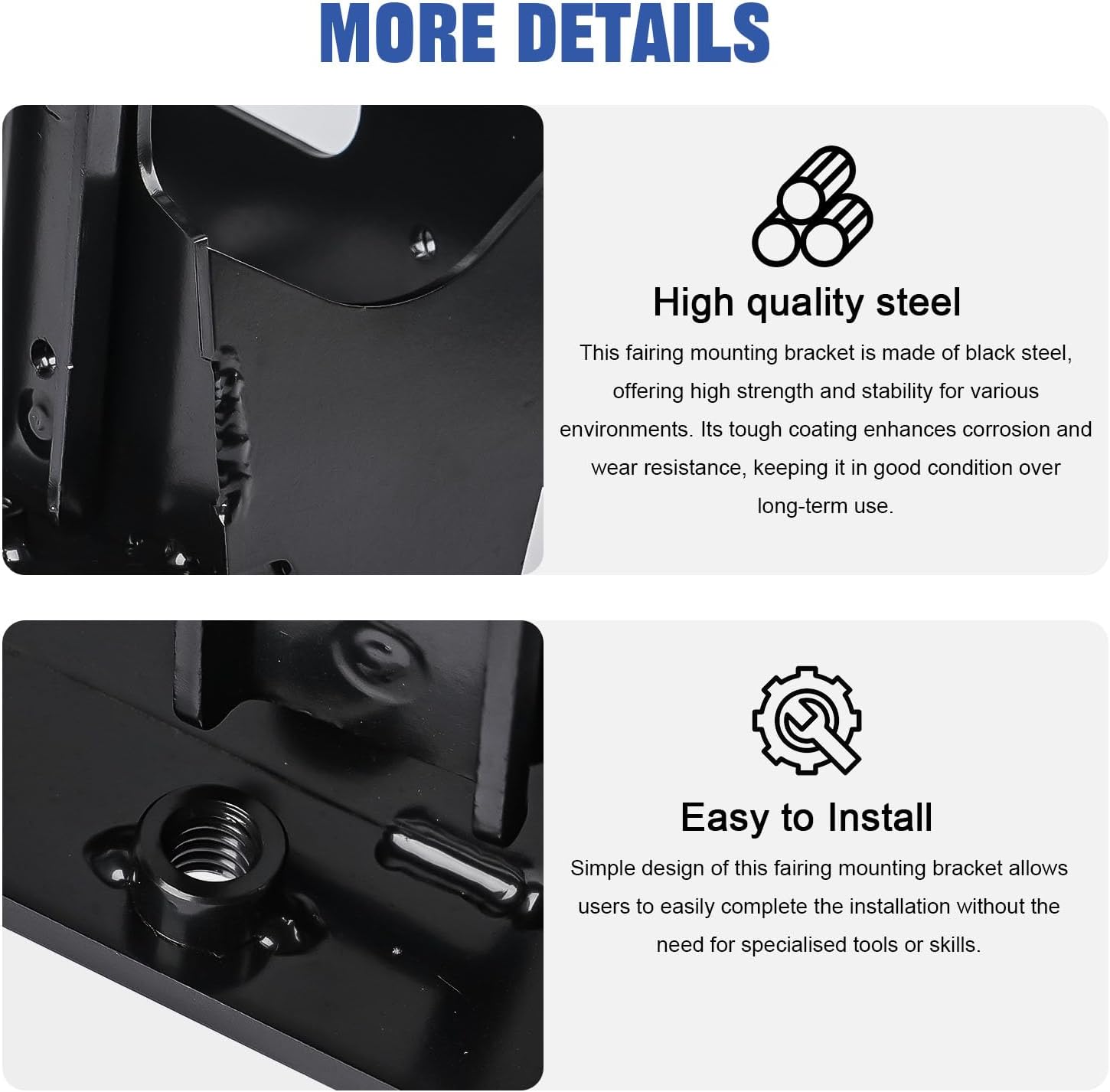 Black Motorcycle Fairing Support Inner Bracket, Front Inner Fairing Mount Compatible with Harley Touring Road Glide FLTR 2014-2023