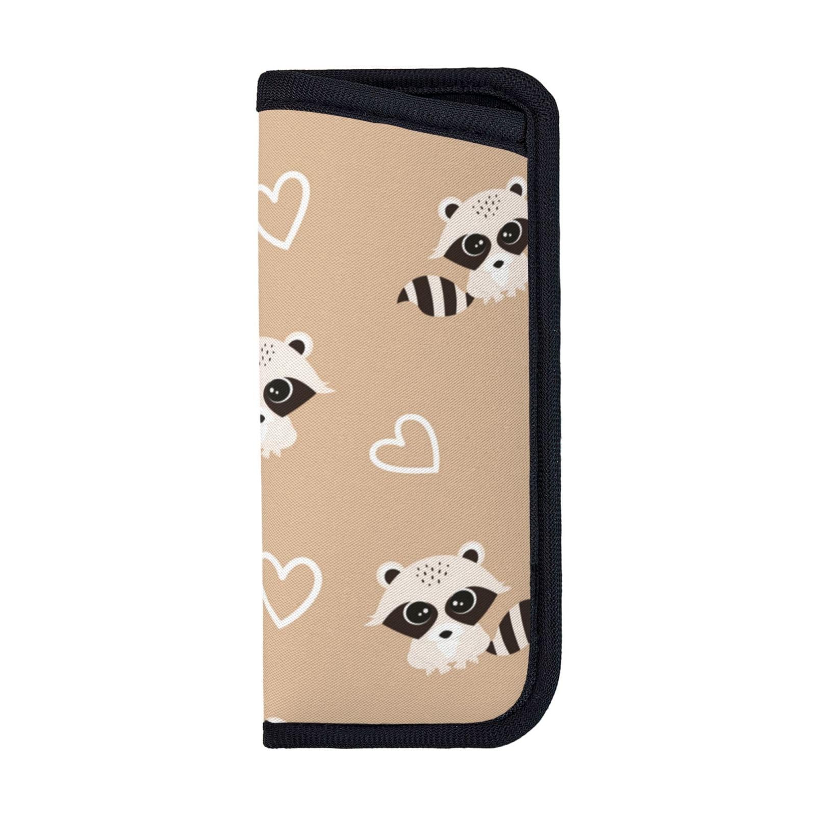 Glasses Case,Anti-Scratch Spectacles Sleeve Portable Eyewear Case Sunglasses Case, Raccoon Cute Animal Print