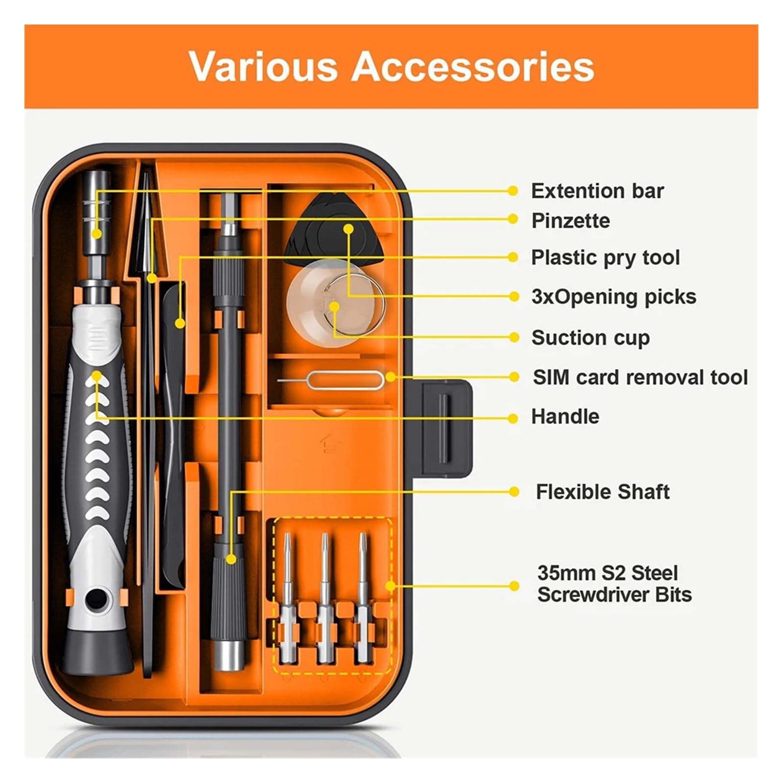 Set di cacciaviti Kit di Punte for Viti Torx Phillips magnetiche con Strumenti for PC del Telefono di Riparazione della Chiave di rimozione del Driver Elettrico (Size : 115 in 1 Red)