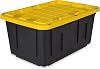 Original BLACK & YELLOW 27-Gallon Tough Storage Containers with Lids, Stackable, 2-Pack 2