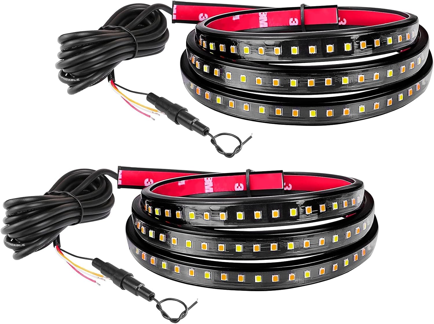 OFFROADTOWN 2pcs 70 Inch Truck LED Board Running Light for Extended & Crew Cab Trucks White/Amber Turn Signal Side Marker & Courtesy LED Lighting Strips Running Lights Kit for Trucks SUV Pickup