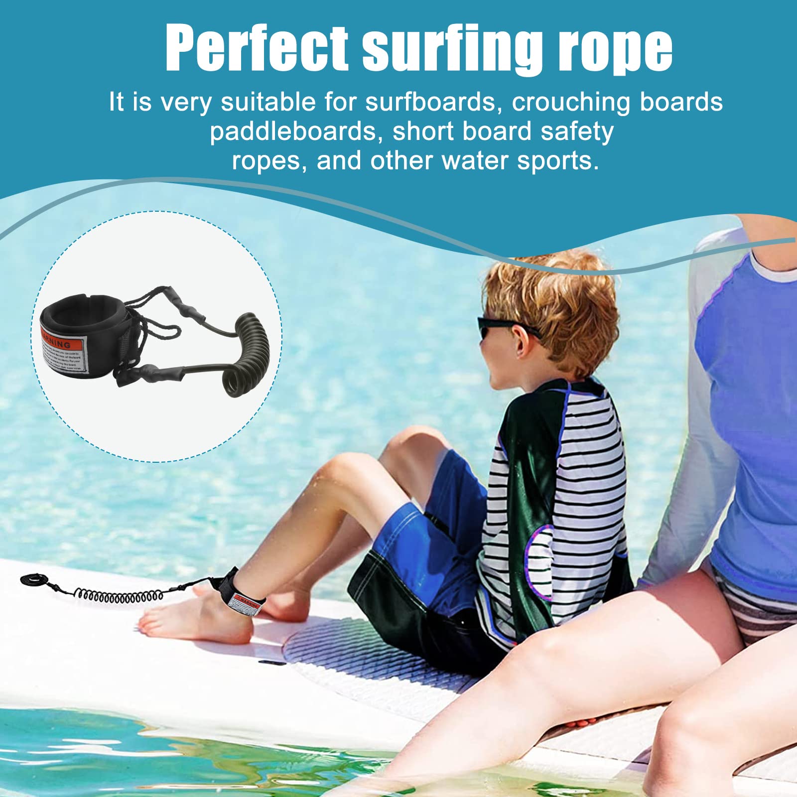 Leash De Surf En TPU - Avec Anneau De Pied Et Poche étanche - Longueur Réglable Jusqu'à 3 M