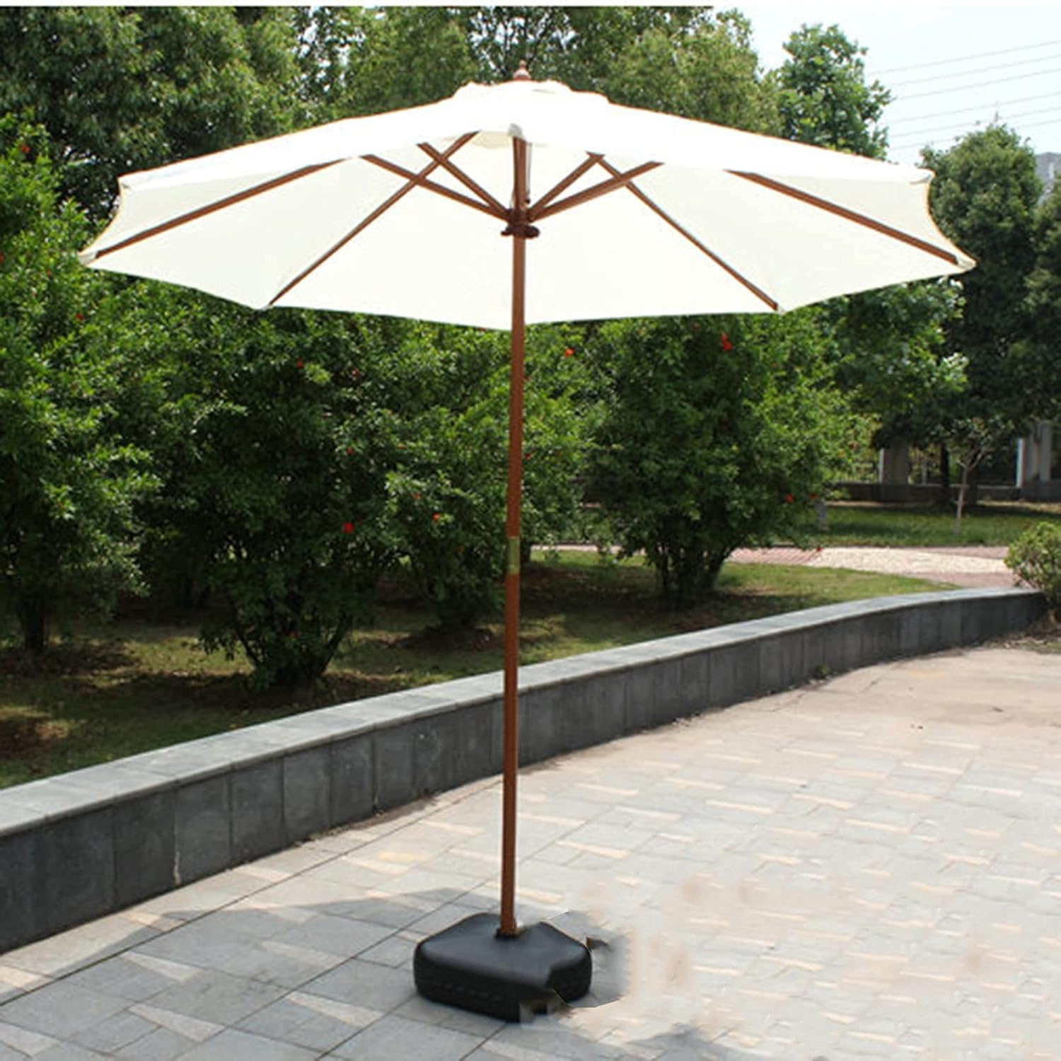 LSLYTQ Patio Umbrella Outdoor Wooden Garden Parasol, Detachable Patio Umbrella, Waterproof And Sunscreen Outdoor Umbrella, Very Suitable For Beach, Commercial Activities, Market, Camping, Swimming