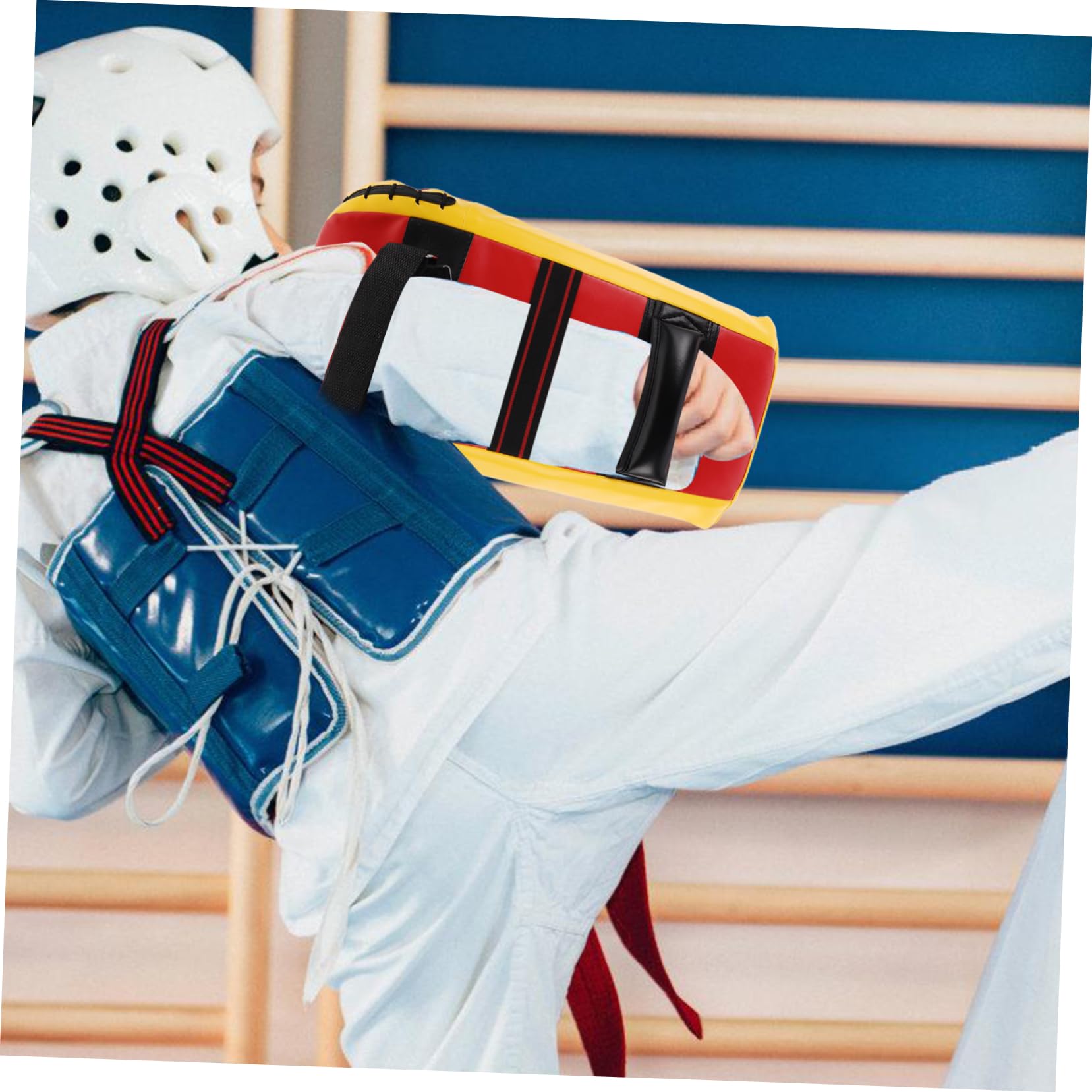 TOYANDONA Doppio bersaglio volante Paracolpi per taekwondo per giovani racchetta da taekwondo guantoni e assorbenti da boxe attrezzatura da sparring bersaglio di karate per pu rosso