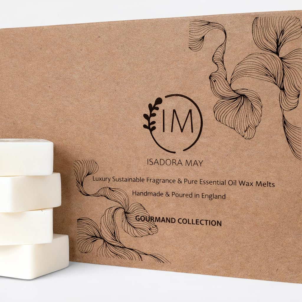 Gourmand Collection | Luxury, Handmade Soy Wax Melts | Food Based Scents | 4 Packets of Mixed Scents - 16 x Wax Melts | Strong Scent & Long-Lasting Fragrance | Vegan Wax | Plastic Free Packaging