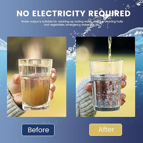 Miniatura 4 de Sistema de purificación de agua de emergencia profesional para supervivencia, bomba de mano portátil, filtro de agua para camping, filtración