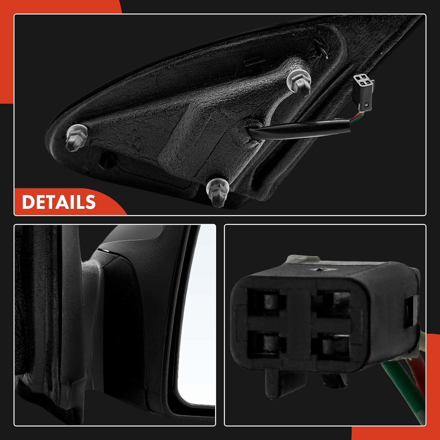 A-Premium Passenger Side Power Door Mirror - Compatible with Chevrolet Cobalt 2005-2010 - Non-Heated Manual Folding Black Outside Rear View Mirror - Replace# 25831893