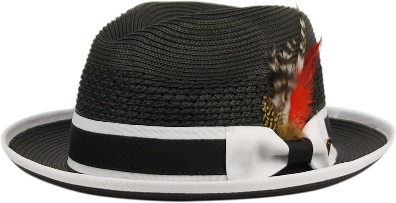 Two Tone Braided Pinch Fedora Hat