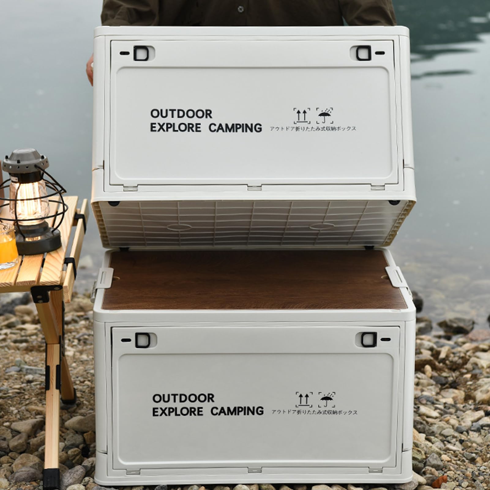 Faltbare Aufbewahrungsbox für Camping, faltbar, für Outdoor-Camping | Gartenwerkzeuge, Behälter, Zubehör, stapelbar, für den Außenbereich