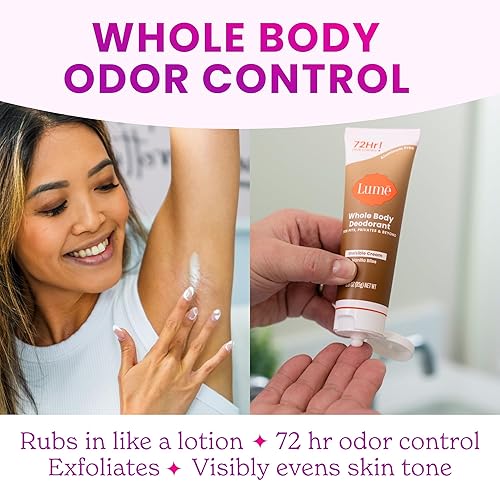 Miniatura 81 de Lume - Desodorante para todo el cuerpo, Tubo de crema invisible, control de olores por 72 horas, sin aluminio, sin bicarbonato de sodio, seguro