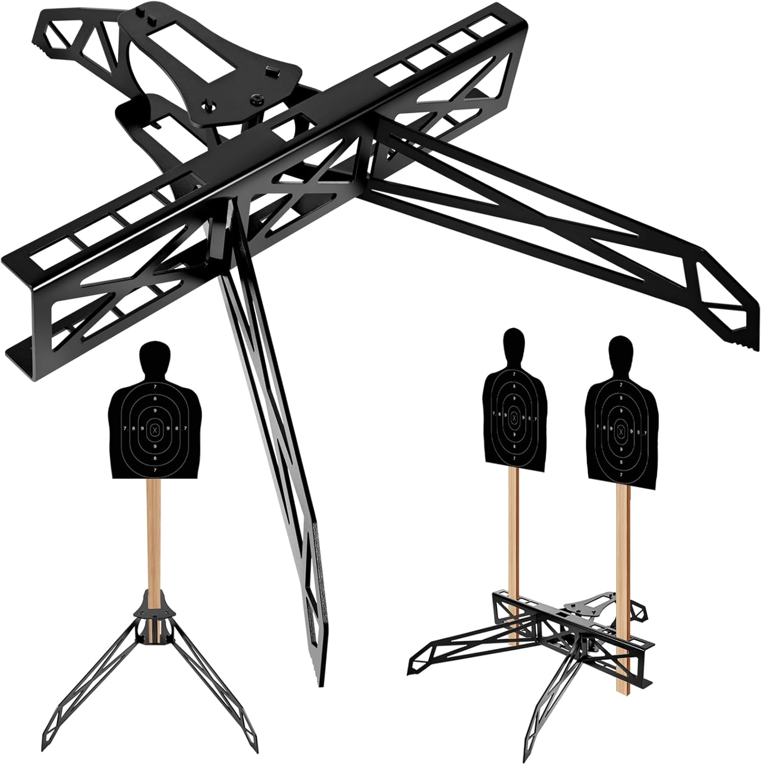 Steel Target Stand Base, 2x4 Target Stand Base for Hanging AR500 Steel Shooting Targets, Portable for Indoor & Outdoor Shooting Practice and Competitions