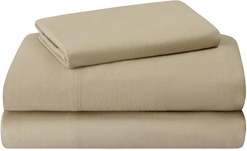 Featherhead Juego de sábanas de franela 100 % algodón, 4 piezas, tamaño Queen, azul claro, doble cepillado para mayor suavidad, cálido y