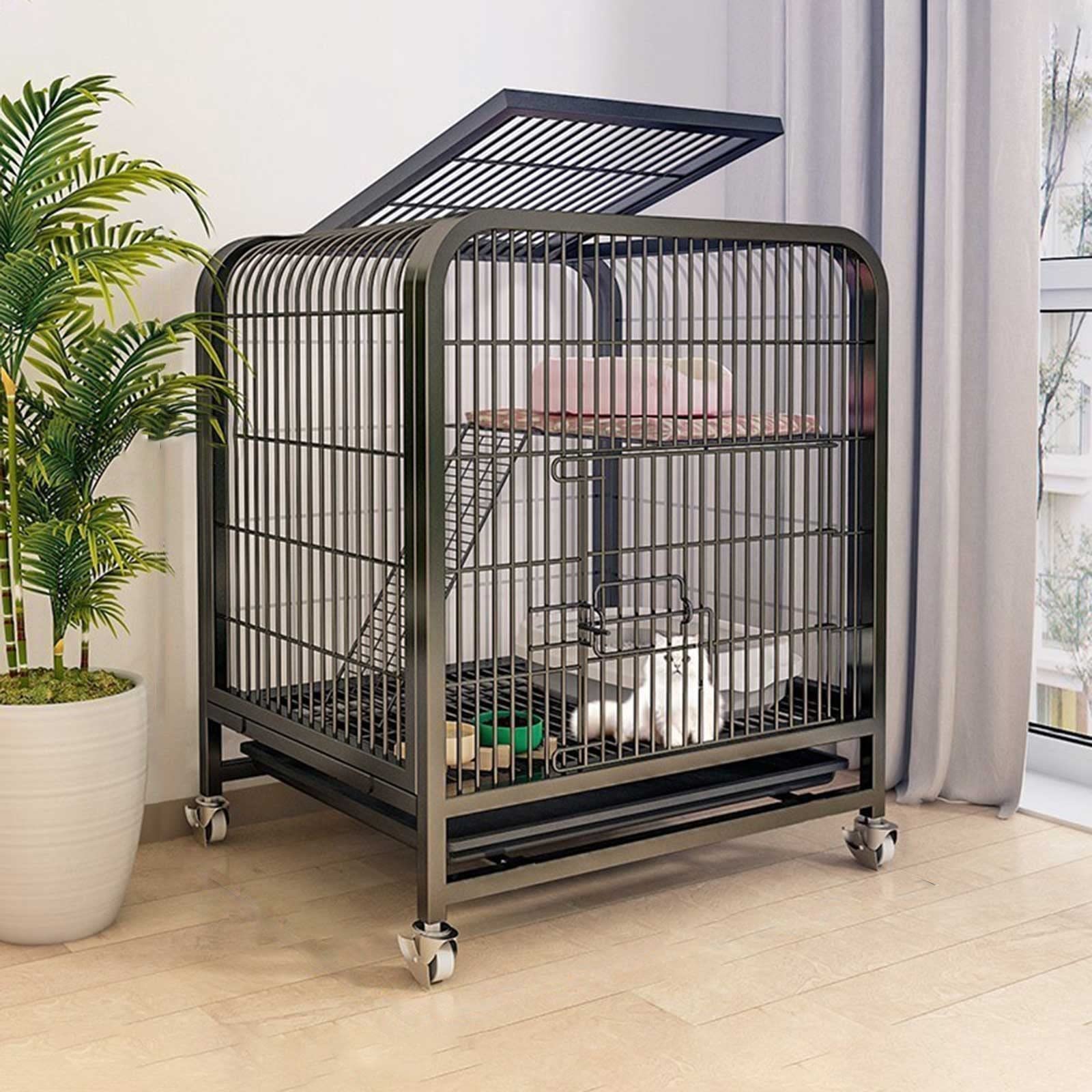asdchZen Cat Cage Outdoor Cat Cat Crate Cage Playpen Cat Enclosure On Wheels Metal Kitten Cage Small Animals Hutch Oversized Cat Villa - For Small Animal,Puppies,Kitties,Bunny