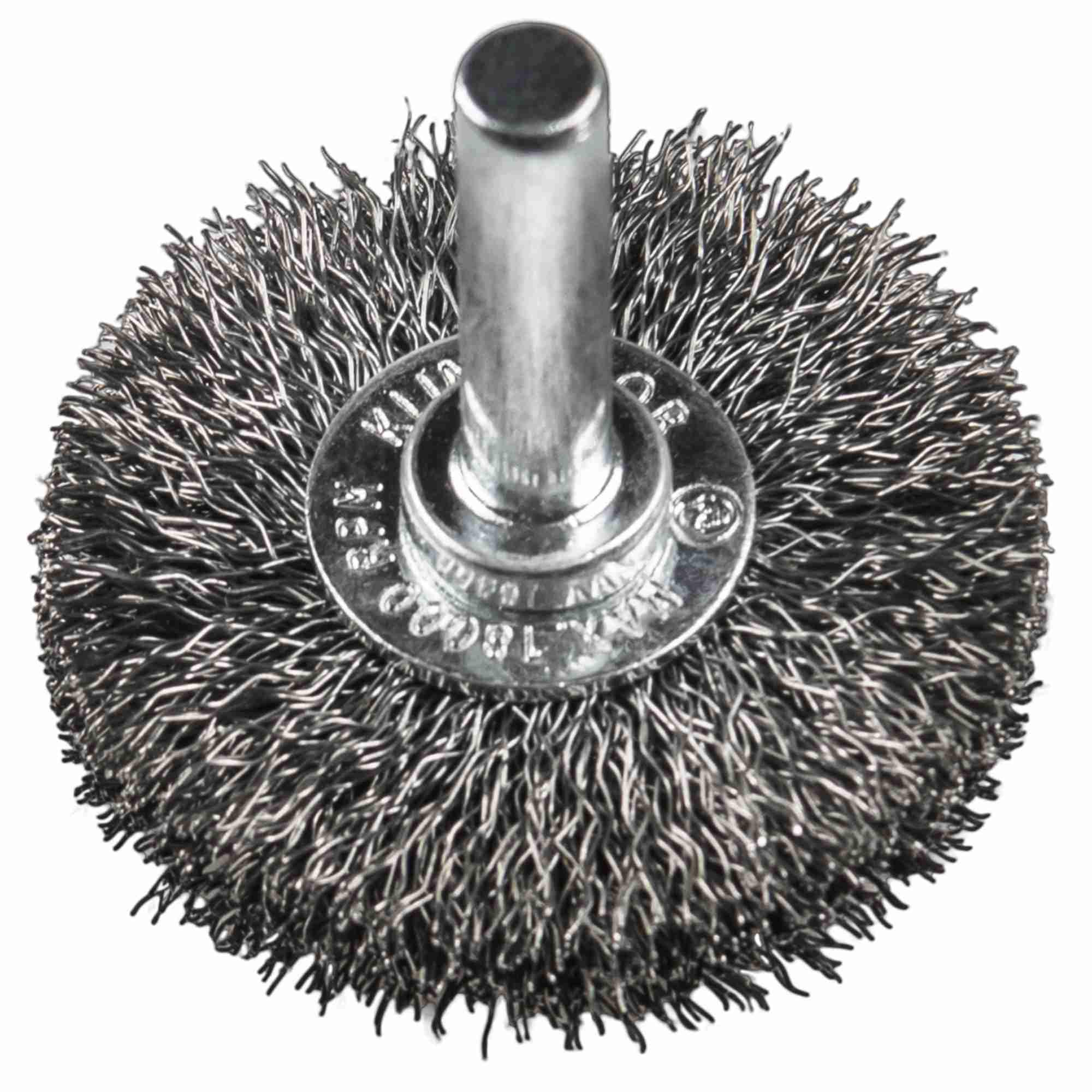 1X KLINGSPOR 358362 Schaftrundbürste D=70 x B=16 x Schaft=6 mm, für EDEL-Stahl
